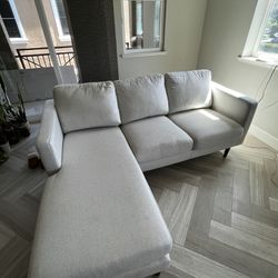 L Shaped Couch - Off White