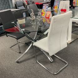  Round Top Glass Dining Table W/ Chrome Base For Sale (Brand NEW) 