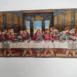 Vintage Last Supper Rug Type Wall Hanging