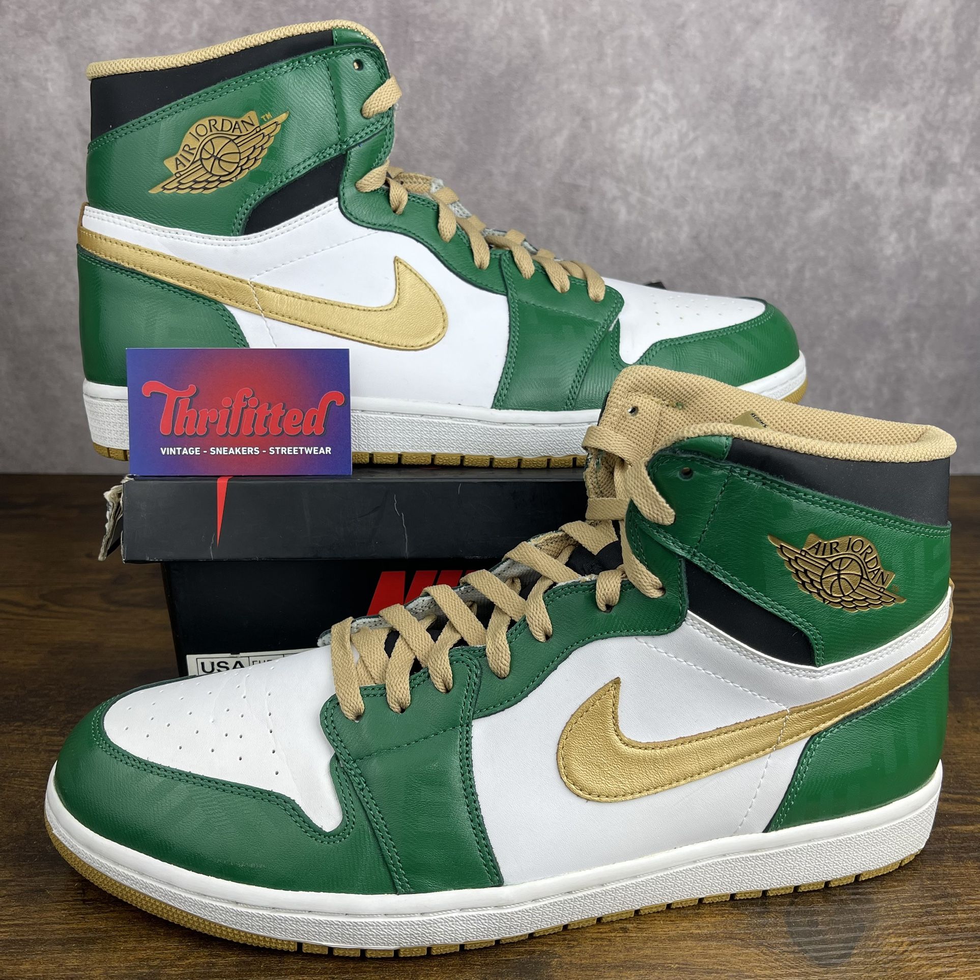 Air Jordan 1 Retro OG High Celtics Size 15 555088-315 Green Men’s Sneakers Rare