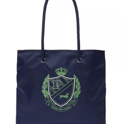VICTORIAS SECRET PINK REVERSIBLE TOTE BAG in NAVY & GREEN