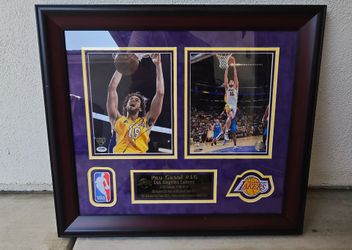 Lakers Framed Autographed Pau Gasol