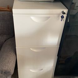 IKEA 3-Drawer Steel File / Filing Cabinet, White