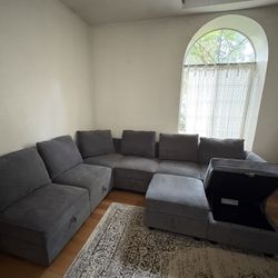 HONBAY 8 Piece Modular Sectional Sofa With Storage Seats
