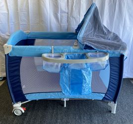 Foldable Baby Crib Playpen W/mosquito Net And Bag . 