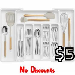 (NEW) X-Large Expandable Silverware Organizer