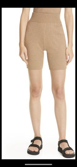Frame Rib Sweater Bike Short in Cafe Au Lait