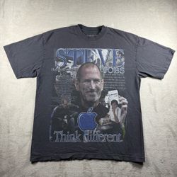 Vintage Style Apple Mac Steve Jobs Men’s M Oversized Black Rap Tee T Shirt #11A