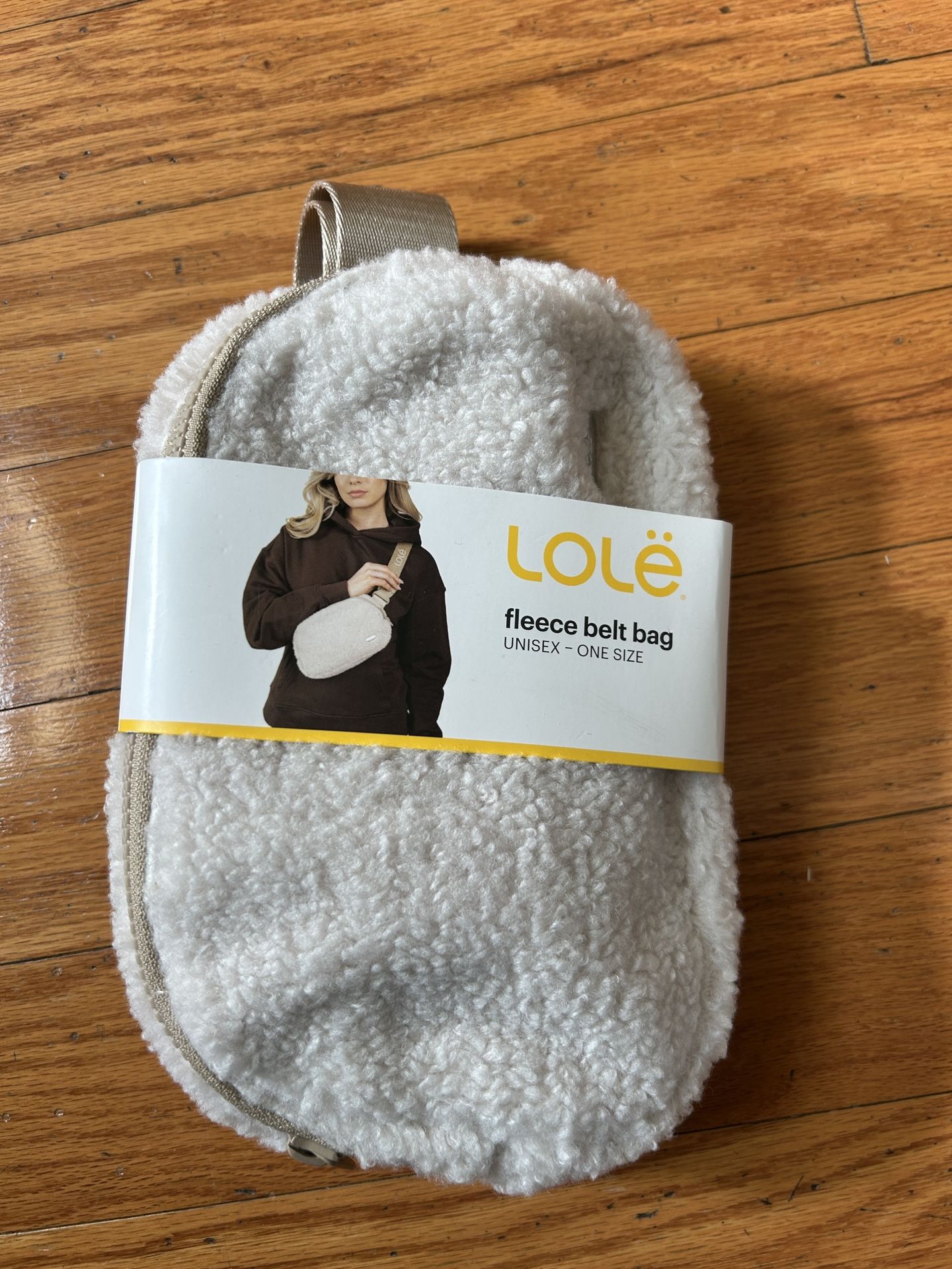 NWT Lole Fleece Belt Bag in Cream