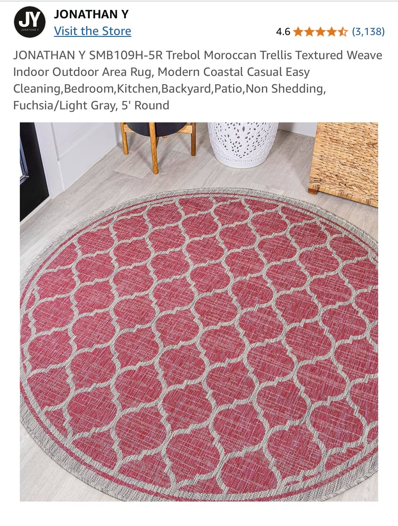 Indoor/Outdoor Boho Trellis weave rug set .