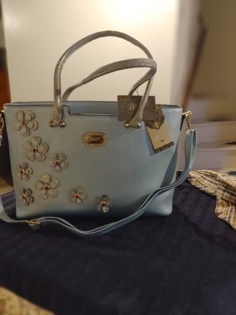 Brangio Italy Light Blue Handbag/Purse