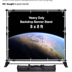 AkTop 8x8 ft Heavy Duty Backdrop Banner
