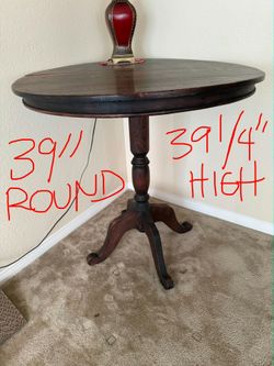 Antique Round Pedestal Accent Table