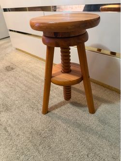 Vintage Oak Solid Wood Screw-Top Piano Stool