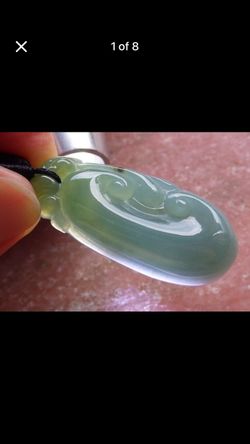 Certificate jadeite jade green good fortune as you wish Ruyi pendant