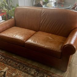 Mitchell Gold + Bob Williams custom Leather Couch