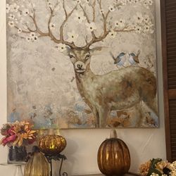 Deer with Blooming Antlers – Large Wall Art