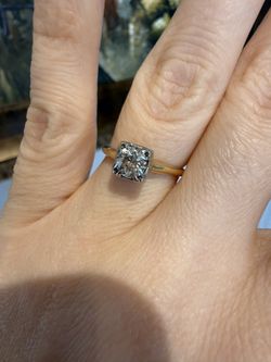 14K Yellow Gold Beautiful Old Cut Natural Diamond Engagement wedding Ring 