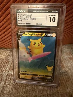 Pokemon Surfing Pikachu V - Celebrations (Gem 10 Slab)