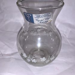 “4.5” GERMAN ETCHED CRYSTAL VASE