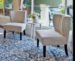 Light grey accent chair and coffee table