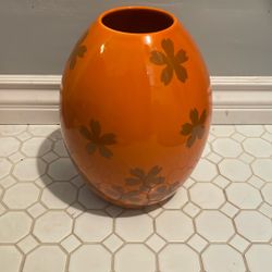 Large Orange and Brown Vase By Cynthia Rowley-Like New