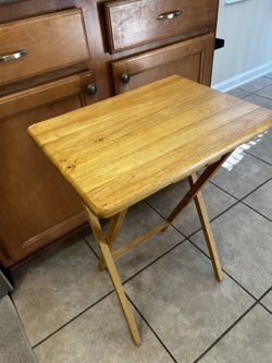 Small Gently Used Wooden Snack Table 