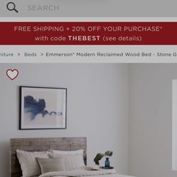 King Reclaimed Barnwood Bed Frame / End Tabledv - Oak grey