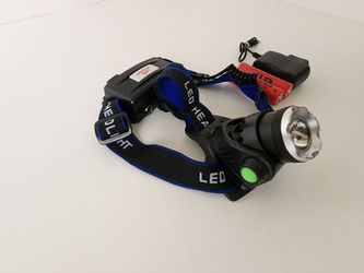 Blue 3-Zoom T6 LED Rechargeable Headlight