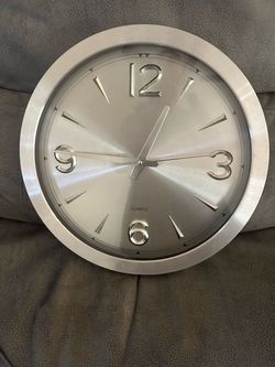 Silver wall clock