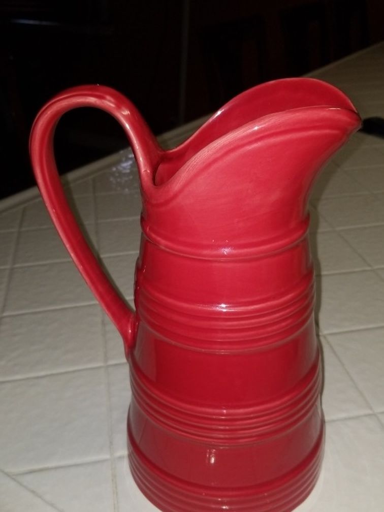 Red Pitcher Or Flower Vase