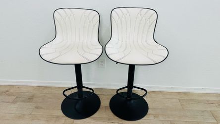 Set of 2 Modern Adjustable Bar Stools