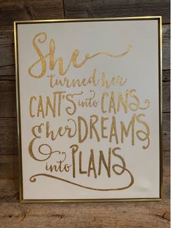 Glam Gold Inspirational Wall Art