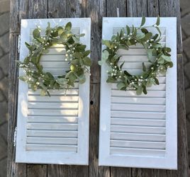Farmhouse Wall Decor Shutter With Wreath