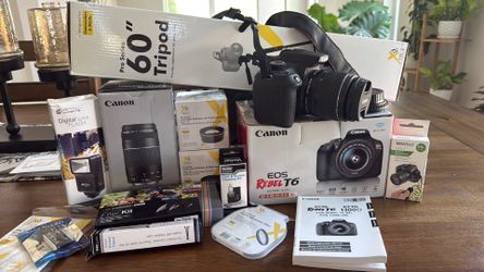Canon EOS Rebel T6 camera with 18-55mm lens
