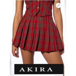 AKIRA TARTAN RED PLAID SKIRT