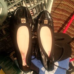 Tory Burch Black Flats Size 10 $50