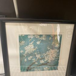 Lot Of 2 Framed Flower Prints 