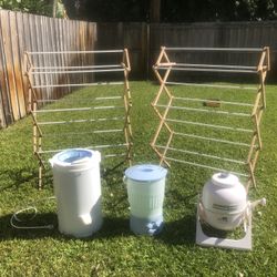 Set Of Laundry Appliances Spin Dryer Washers Drying Racks