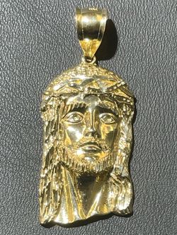 14KT Yellow Gold Jesus Head Pendant