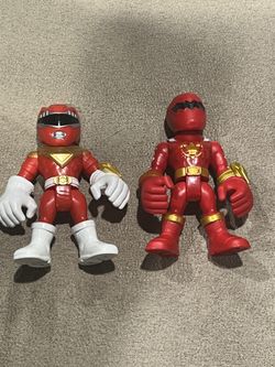 Imaginext set of 2 Power Rangers red Dino Thunder figure