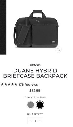 Hybrid Briefcase backpack/ duffel bag