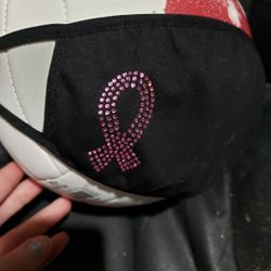 New Breast Cancer 'BLING' Ribbon cotton Mask