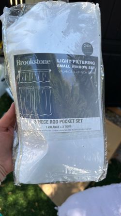 Light filtering small window curtain set from brookstone