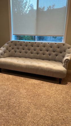 Tufted couch grey/blue