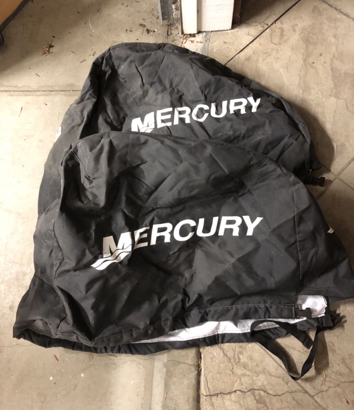 (2) Mercury Outboard Engine / Motor Covers - Black, Breathable