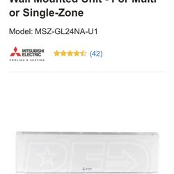 Mitsubishi GL-Series 24k BTU Wall Mounted Unit