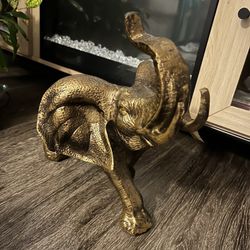 Brass Vintage Elephant Sculpture 