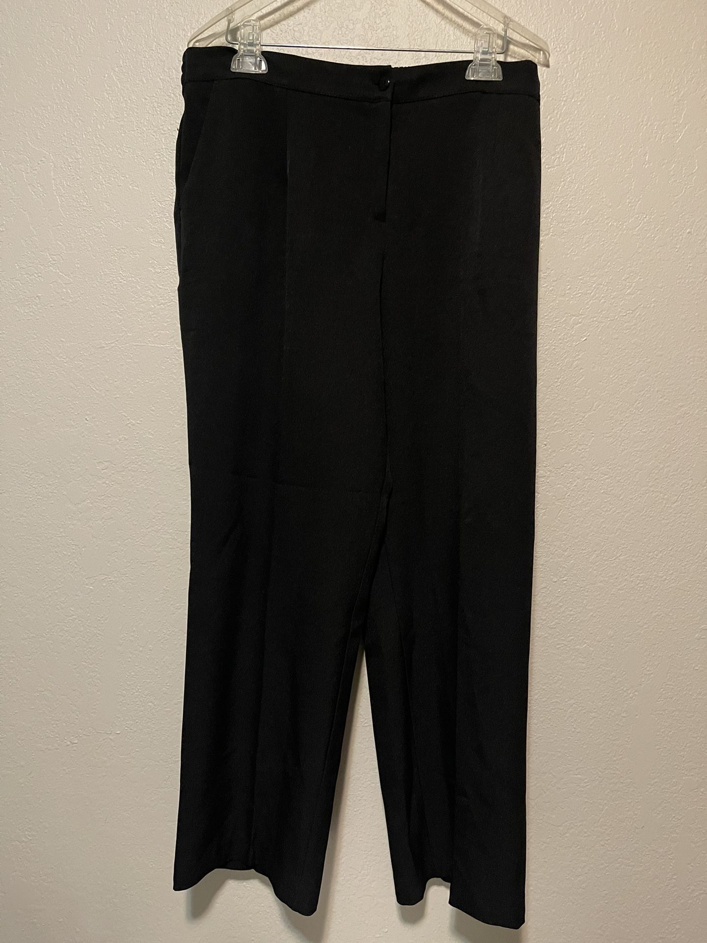 Elegance, Women’s Black Straight Leg Front Pockets Dress Pants, Plus Size 40