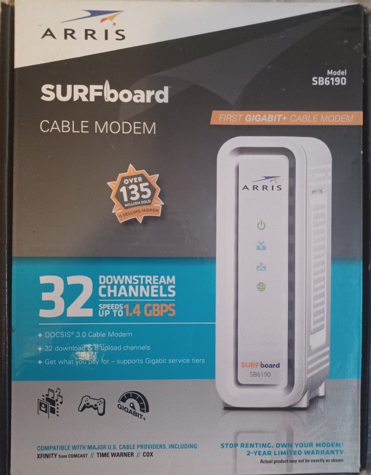 Arris surf board cable modem 